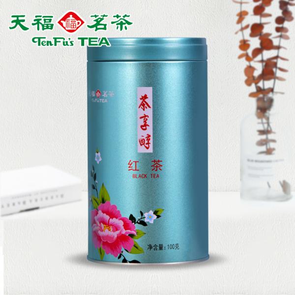 天福茗茶 茶享醇红茶 滇红 云南大叶种工夫茶叶 100克罐装