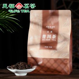 天福茗茶 云南普洱熟茶云南大叶种 茶叶袋装散茶500G