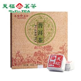 天福茗茶 棋盘式普洱茶礼盒 云南特产紧压茶 81块迷你小砖茶