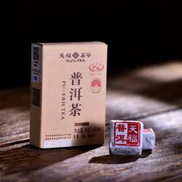 天福茗茶 普洱小茶砖36G 陈香迷你熟沱 旅行办公茶叶 便携纸盒装