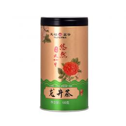 天福茗茶 悠然天地中龙井茶 浙江新昌绿茶2024年早春茶叶100g