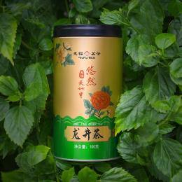 天福茗茶 悠然天地中龙井茶 浙江新昌绿茶2024年早春茶叶100g