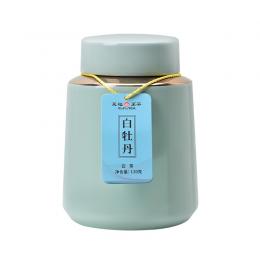 天福茗茶白牡丹茶叶 正宗福鼎白茶 散茶瓷罐装礼盒120g