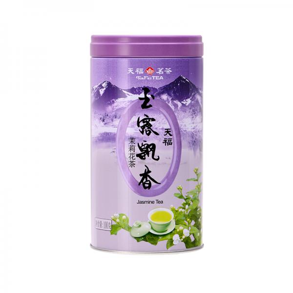 天福茗茶 玉露飘香 茉莉花茶 四川峨眉山茶叶 100克铁罐装