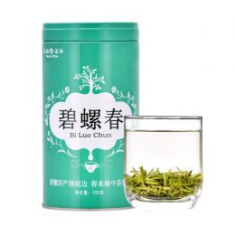 天福茗茶 碧螺春 茶叶 2024年早春茶 四川高山绿茶 100G罐