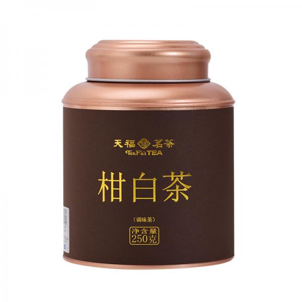 天福茗茶 广东新会柑皮白茶小青柑贡眉白茶散茶250g罐装