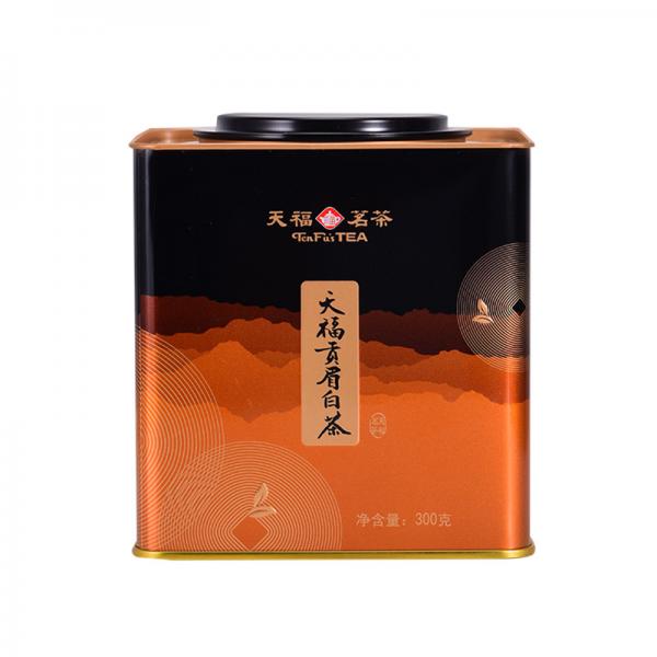 天福茗茶贡眉白茶 福鼎贡眉白茶 方形铁罐装300g